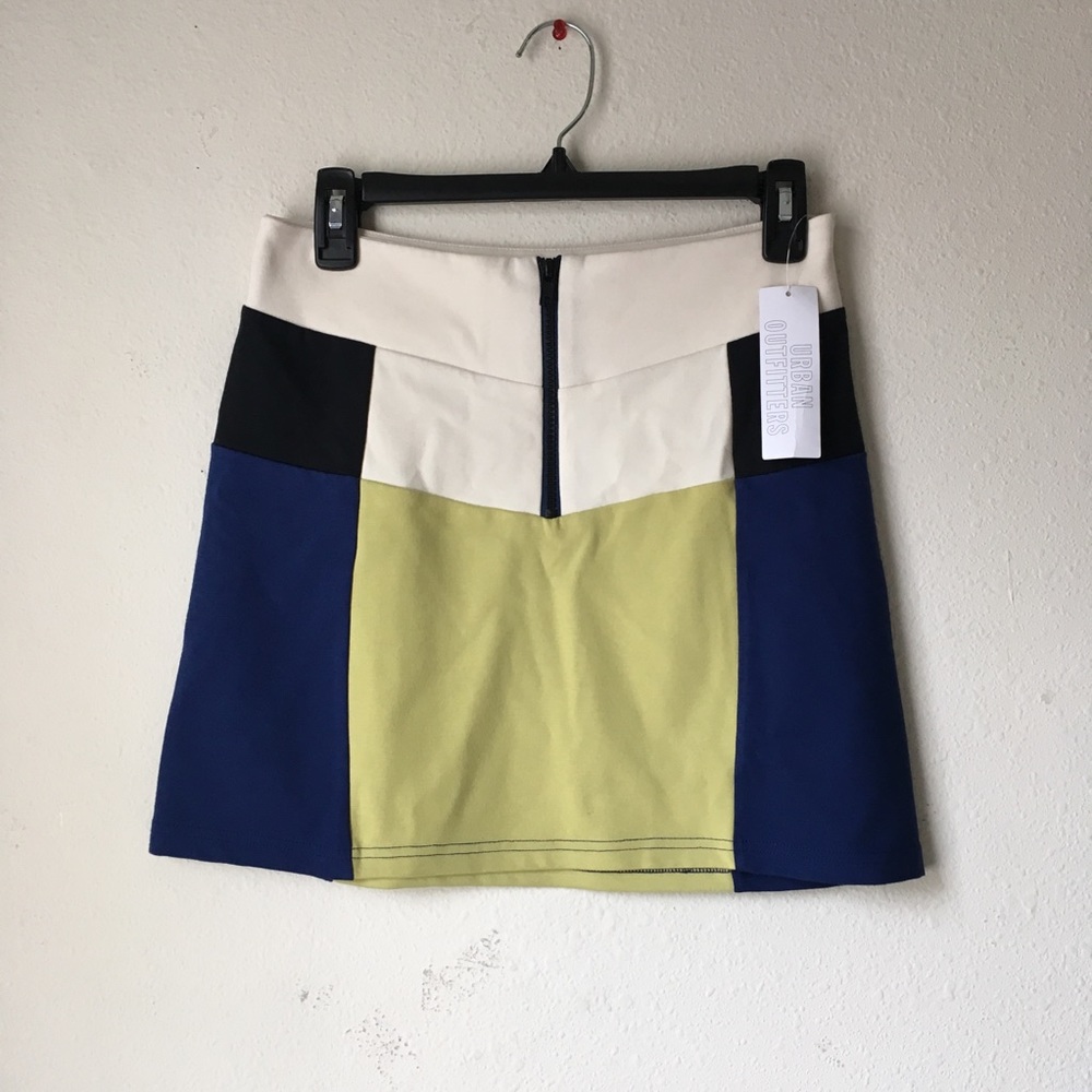 Color block Zipper Mini Skirt